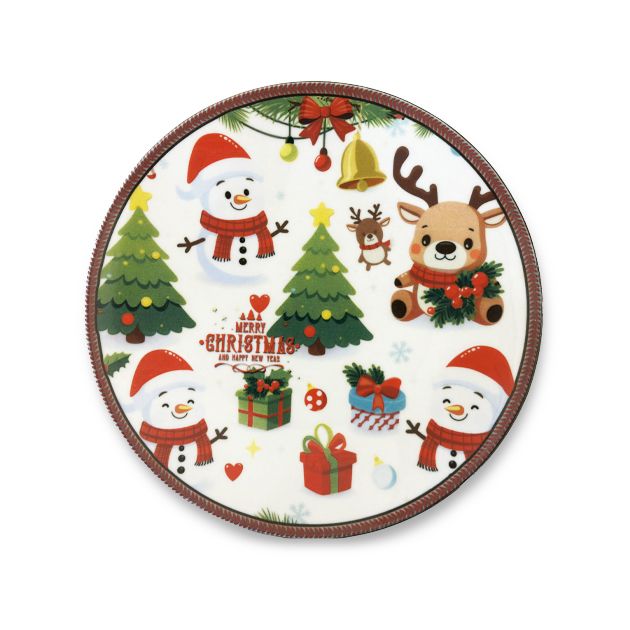 Christmas rounded plate 27 CM snow man
