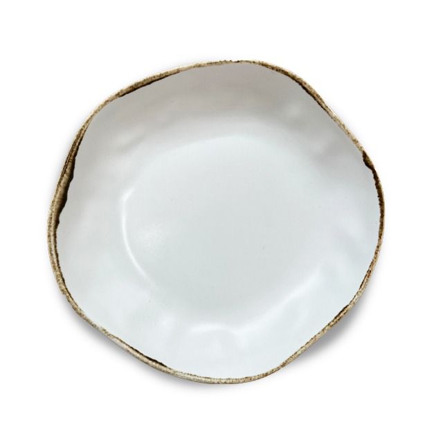 DEEP PLATE 24 CM White Matt rust line