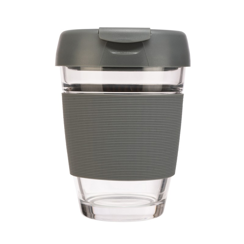 GLASS TRAVEL MUG - GREY