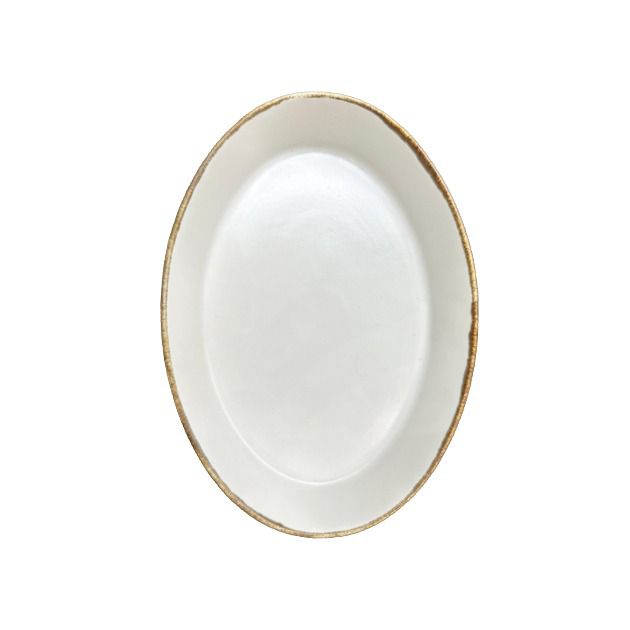 OVAL 39 CM White Matt rust line