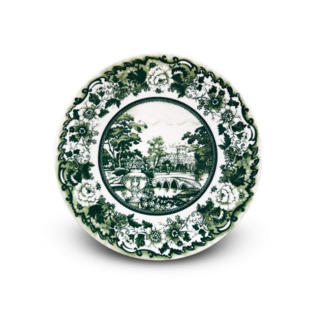 PLATE 20 CM GREEN AND BLUE English Style